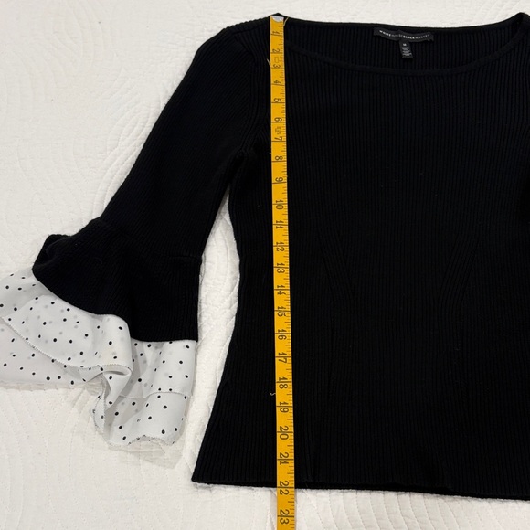 White House Black Market Ribbed Black Top - Picture 6 of 8